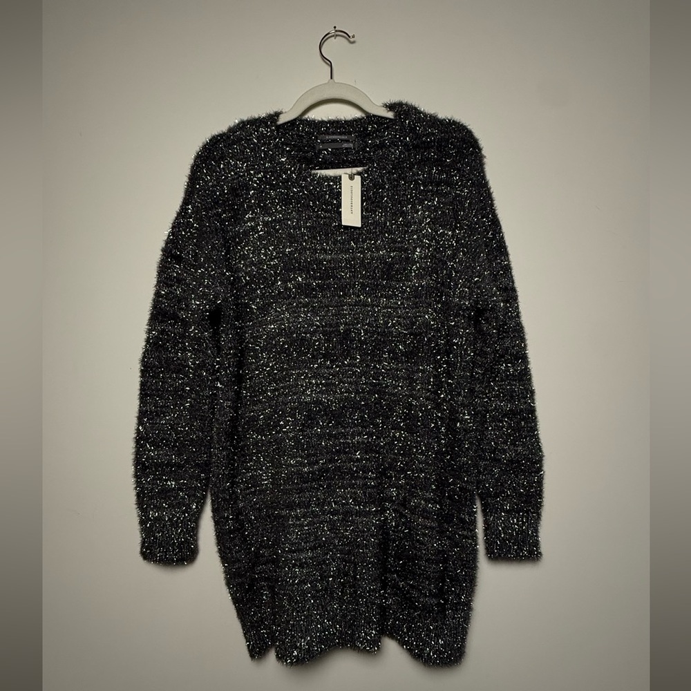 Anthropologie Grey Textured Sweater Dress